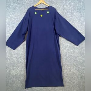 Alejandro Julian Lagenlook Vintage Dress Size L Blue Maxi Long Sleeve‎ Oversized